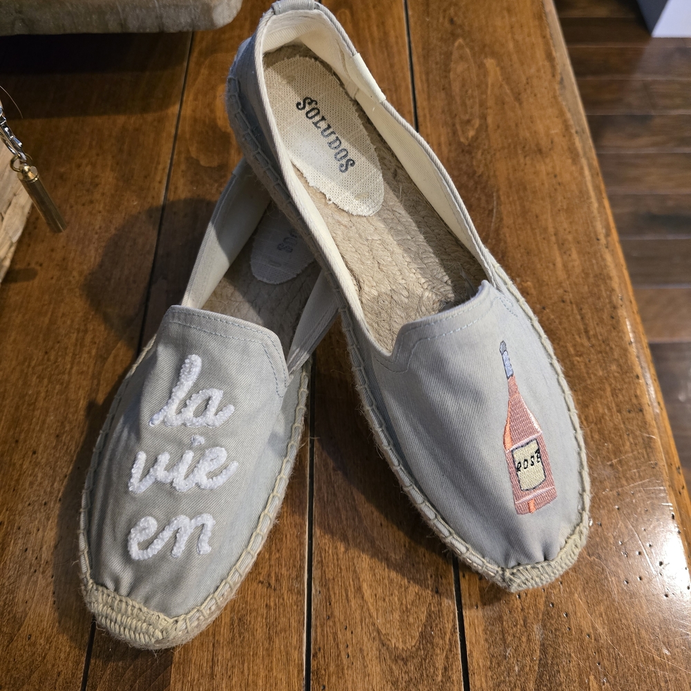 Soludos Women's Tan Espadrilles with Embroidery